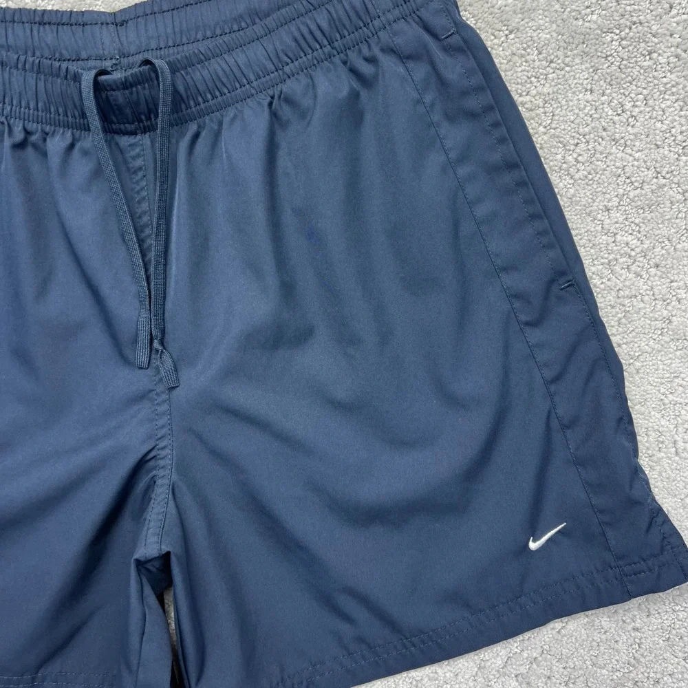 VINTAGE Y2k Nike Shorts Womens S(4-6) Navy Blue Athletic Training Pockets Swoosh
